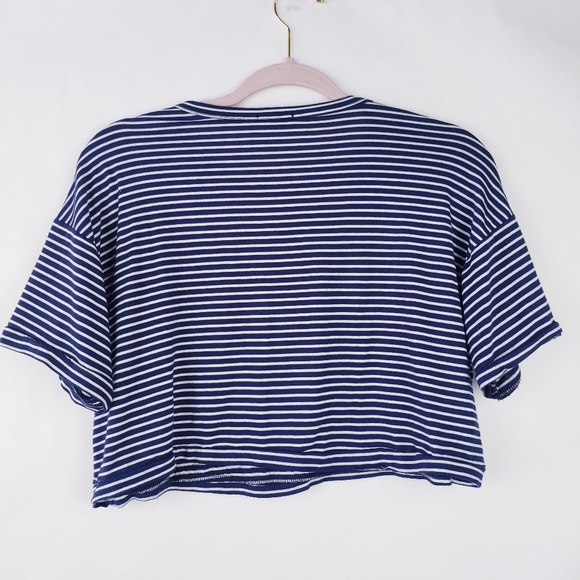 Tobi Womens Oversized Cropped Shirt Striped Stretch Size Small - Picture 3 of 3